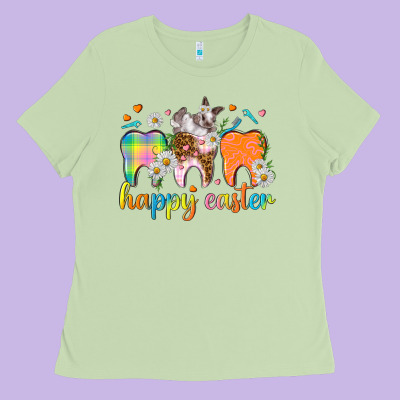 Happy Easter Dental Easter Day Ladies Tee Designed By Howdyjamesfarm