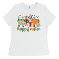 White Happy Easter Dental Easter Day Ladies Tee - HowdyJamesFarm