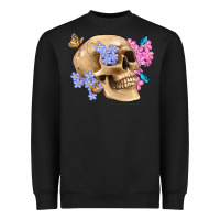 Black skull flora butterfly Heavyweight Sweatshirt - Artiststas