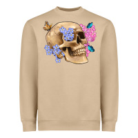 Skull Flora Butterfly Heavyweight Sweatshirt | Teevron
