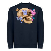 Navy skull flora butterfly Heavyweight Sweatshirt - Artiststas