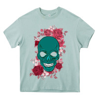 Skull With Flowers Heavy Core Tee | Teevron