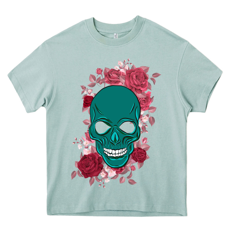 Skull With Flowers Heavy Core Tee by Bettercallsaul | Teevron