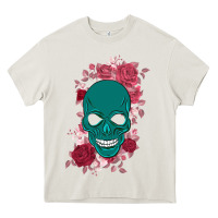 Cream Skull with flowers Heavy Core Tee - Bettercallsaul