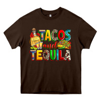 Chocolate Brown tacos and tequila Heavy Core Tee - RanaPortraitStore