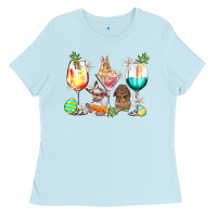 Baby Blue Easter wine glasses Easter Day Ladies Tee - HowdyJamesFarm