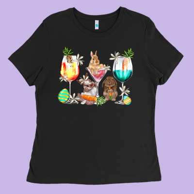 Easter Wine Glasses Easter Day Ladies Tee Designed By Howdyjamesfarm