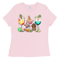 Bubblegum Pink Easter wine glasses Easter Day Ladies Tee - HowdyJamesFarm