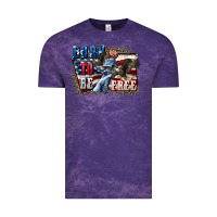Cloud Purple Born to be free Vintage Tee - CowGirlArtShop