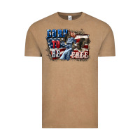 Vintage Coffee Born to be free Vintage Tee - CowGirlArtShop