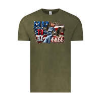 Vintage Olive Born to be free Vintage Tee - CowGirlArtShop