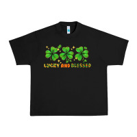 Black St. Patrick's Day lucky and blessed Urban Heavy Tee - HowdyJamesFarm