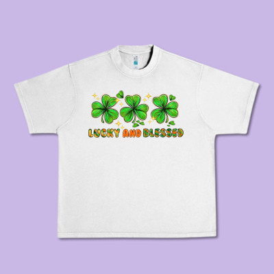 St. Patrick's Day Lucky And Blessed Urban Heavy Tee Designed By Howdyjamesfarm