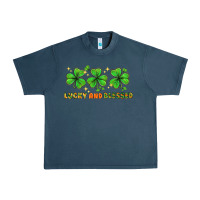 Midnight Navy St. Patrick's Day lucky and blessed Urban Heavy Tee - HowdyJamesFarm