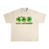 Sandshell St. Patrick's Day lucky and blessed Urban Heavy Tee - HowdyJamesFarm