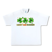 White St. Patrick's Day lucky and blessed Urban Heavy Tee - HowdyJamesFarm