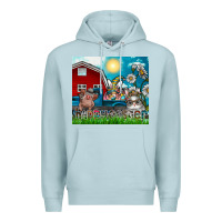 Blue Mist happy easter Premium Hoodie - CowhideDigitalArt