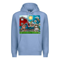Colony Blue happy easter Premium Hoodie - CowhideDigitalArt