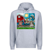 Heather Grey happy easter Premium Hoodie - CowhideDigitalArt
