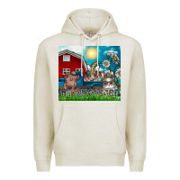 Oatmeal Heather happy easter Premium Hoodie - CowhideDigitalArt