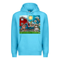 Ocean Blue happy easter Premium Hoodie - CowhideDigitalArt