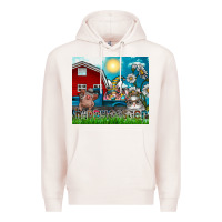 Pale Pink happy easter Premium Hoodie - CowhideDigitalArt