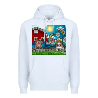 White happy easter Premium Hoodie - CowhideDigitalArt