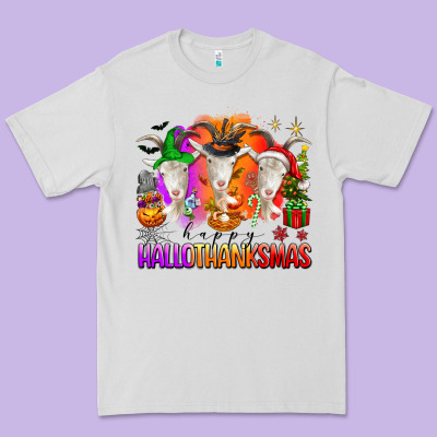 Happy Hallothanksmas Goats Premium Tee Designed By Texasbilliewilder