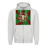 Dove Grey Christmas bull skull Zipper Hoodie - BarkalooDesign