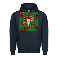 Navy Christmas bull skull Zipper Hoodie - BarkalooDesign