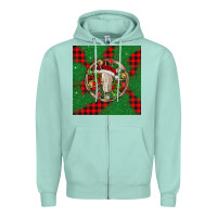 Seafoam Christmas bull skull Zipper Hoodie - BarkalooDesign