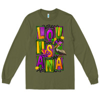 Army Green mardi gras louisiana Long Sleeve Tee - FaDigitalArtStudio