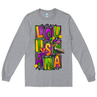 Heather Grey mardi gras louisiana Long Sleeve Tee - FaDigitalArtStudio