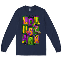 Navy mardi gras louisiana Long Sleeve Tee - FaDigitalArtStudio