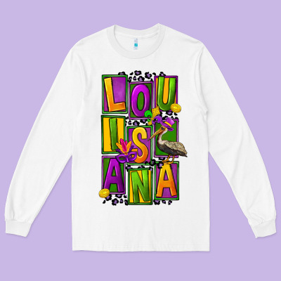 Mardi Gras Louisiana Long Sleeve Tee Designed By Fadigitalartstudio