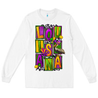 White mardi gras louisiana Long Sleeve Tee - FaDigitalArtStudio