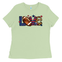 Matcha Love Football team color red blue 4th of july Ladies Tee - HowdyJamesFarm