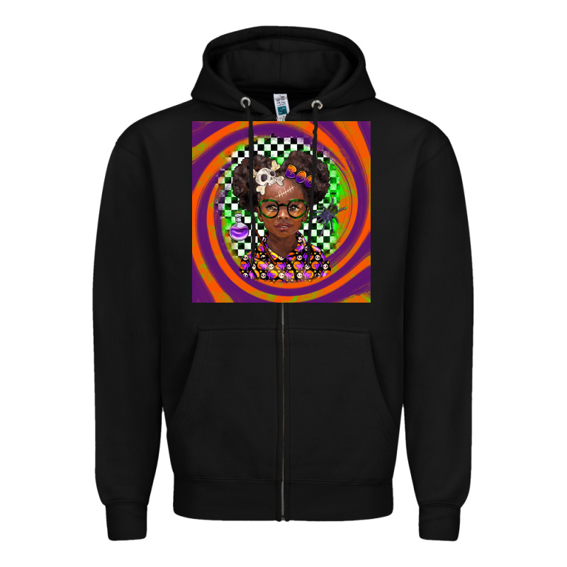 Halloween African Girl Zipper Hoodie by BarkalooDesign | Teevron