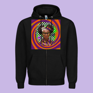 Halloween African Girl Zipper Hoodie Designed By Barkaloodesign