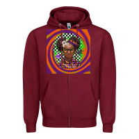 Burgundy halloween african girl Zipper Hoodie - BarkalooDesign