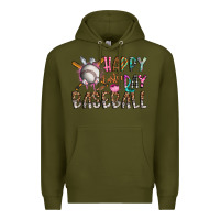Army Green happy easter day baseball Premium Hoodie - CowhideDigitalArt