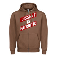 Chestnut DISSENT IS PATRIOTIC Political Meme Raglan Baseball Tee Zipper Hoodie - maiPhamDesign