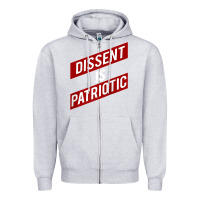 Heather Grey DISSENT IS PATRIOTIC Political Meme Raglan Baseball Tee Zipper Hoodie - maiPhamDesign