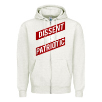 Oatmeal Heather DISSENT IS PATRIOTIC Political Meme Raglan Baseball Tee Zipper Hoodie - maiPhamDesign