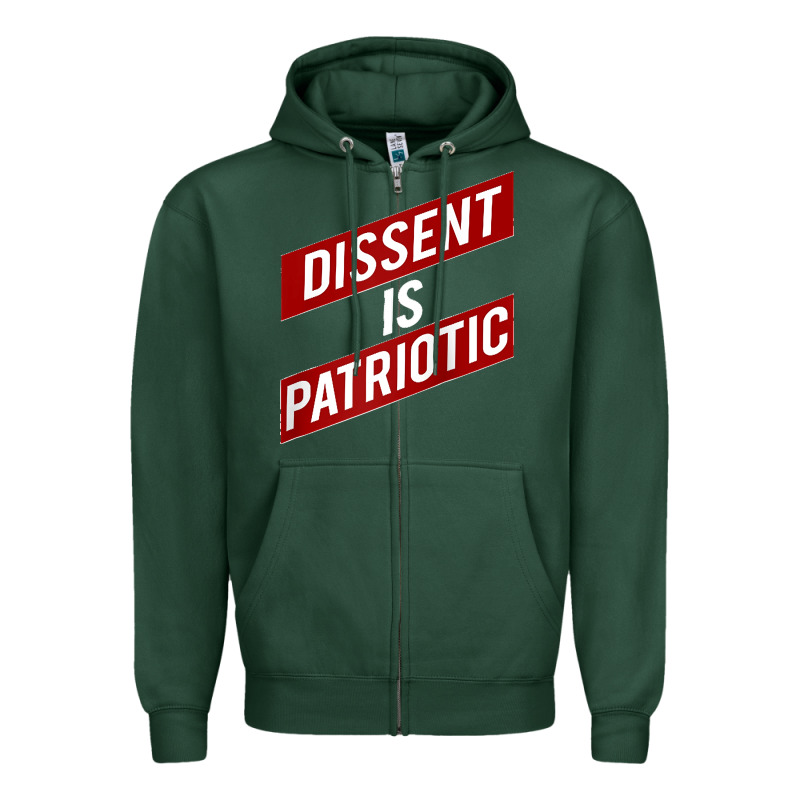 Dissent Is Patriotic Political Meme Raglan Baseball Tee Zipper Hoodie by maiPhamDesign | Teevron