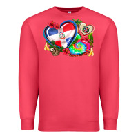 Cardinal western leopard  dominican republic  hearts Premium Sweatshirt - AdoDesignShop