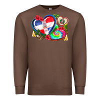Chestnut western leopard  dominican republic  hearts Premium Sweatshirt - AdoDesignShop
