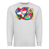 Dove Grey western leopard  dominican republic  hearts Premium Sweatshirt - AdoDesignShop