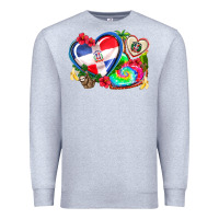 Heather Grey western leopard  dominican republic  hearts Premium Sweatshirt - AdoDesignShop