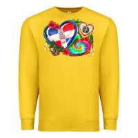 Lemon western leopard  dominican republic  hearts Premium Sweatshirt - AdoDesignShop